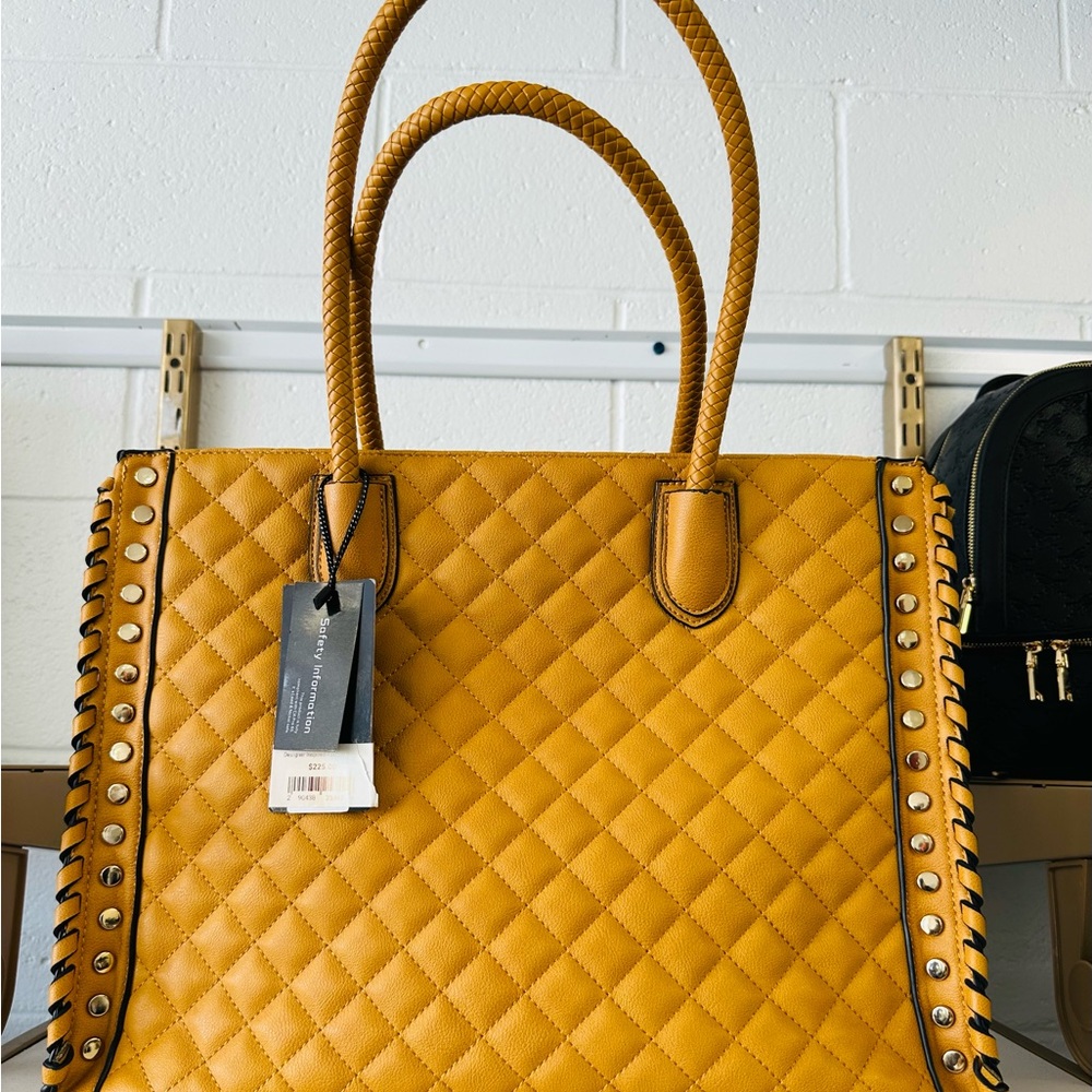 Quilted Tan Tote Bag